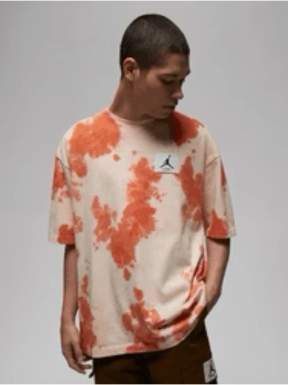 NWT Jordan Tie-Dye Short Sleeve Tee in Orange and Cream size L